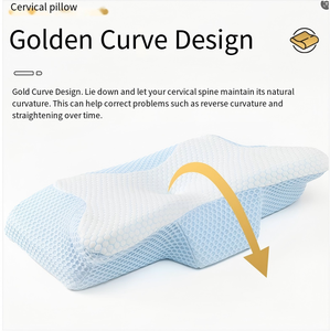 Almohada de Espuma Viscoelástica con Soporte para el Cuello WJ-2085, Diseño Geométrico para Alivio del Dolor, Ergonómica, Cervical, para Parejas, para Casa y Hotel - Product Image 3