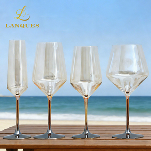 Verres à vin Lanques dorés de style européen, durables et compatibles lave-vaisselle, pour vin rouge, <span class=keywords><strong>Bordeaux</strong></span>, maison, hôtel, événements et mariages - Product Image 5