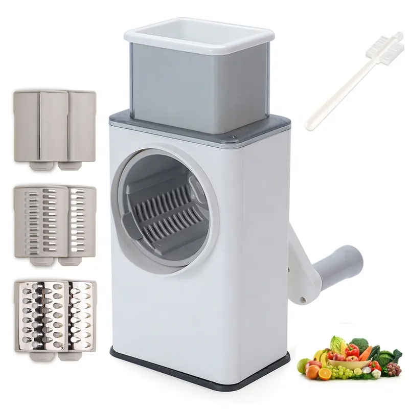 Ourok rotary mandoline slicer vegetable cutter hand cheese grater