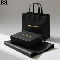 Sacs en papier d'achat personnalisés avec votre propre logo, poignées en ruban écologiques de luxe, emballage cadeau pour bijoux et bougies de mariage