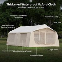 Carpa Inflable para Camping y Senderismo de 13.68 m², Doble Puerta, Pequeño Claraboya con Ventana de TPU, 4 Estaciones, Impermeable, Resistente al Viento, Montaje Rápido