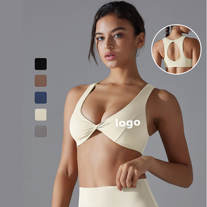 Tinta unita Double-face poliammide Sexy Low-Cut Back intimo sportivo stretto alto elastico Fitness Yoga abbigliamento donna <span class=keywords><strong>reggiseno</strong></span> - Product Image 1