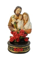 Top Grace Love Holy Family sur la fleur résine articles religieux catholique avec Pot de bougie Statue de la nativité marie et jésus