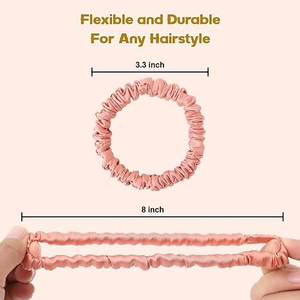 22 Momme Plain Hundred-Percent Pure Width 1Cm <b>Hair</b> Silk Scrunchies for <b>Girls</b> - Product Image 4
