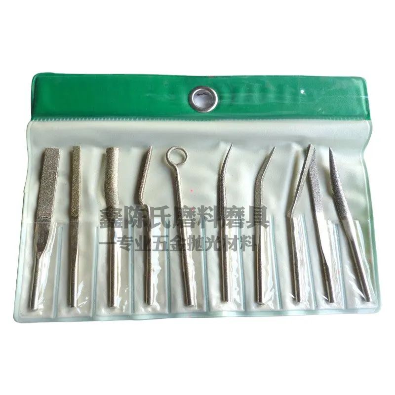 10 pz/pacco set di utensili pneumatici per file di piccole dimensioni con manico rotondo da 3mm die accessori per macchine per file in lega utensili abrasivi