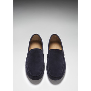 Mocassini da Guida, Blu Navy in Camoscio - Product Image 2