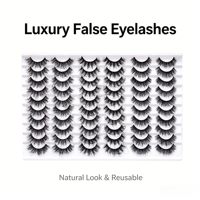 Lot de 30 paires de faux cils 3D en cheveux synthétiques, effet naturel et spectaculaire, styles variés, réutilisables, sans cruauté animale