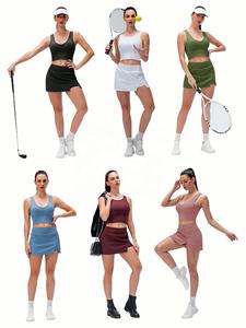 Облегающая антивзрывная спортивная Женская юбка для фитнеса и гольфа с высокой талией, теннисные юбки из двух частей, женская спортивная одежда с шортами - Product Image 6