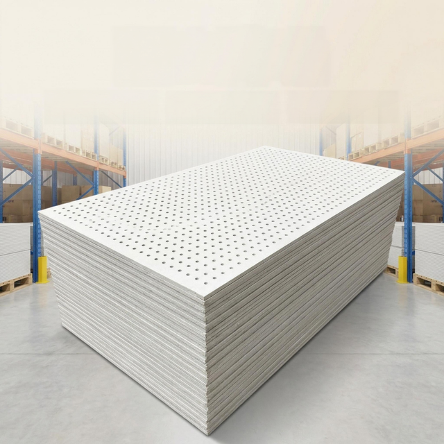 Perforated Acoustic Panel Sound Insulation Panel Fire Resistant Acoustic Gypsum Board for Office Mall GYm