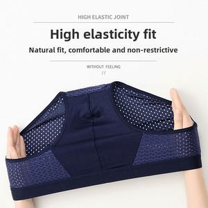 <b>Men's</b> Ultra-Thin Breathable Mesh Eyelets Briefs Mid-Rise Logo Underwear Shorts Ice Silk Style for Boys ODM Knitted Fabric - Product Image 2