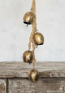 Campanas de Vaca Vintage de Metal de Último Diseño, Campanas Colgantes Hechas a Mano con Cuerda de Yute, Campanas de Vaca Rústicas de Oro Antiguo - Product Image 3