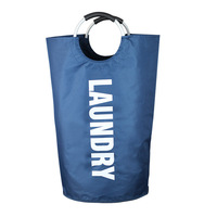 Grand panier à linge pliable en aluminium avec poignées en boucle, élégant et haut, pour la chambre à coucher, rangement de la crèche, panier à linge pour les vêtements sales