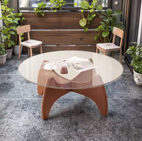 Ensemble de table basse en verre et bois pour salon moderne et luxueux, table basse centrale, petite table basse noire, meubles de salon