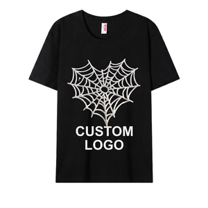 T-shirt décontracté unisexe ample à manches courtes 100 % coton 180 g, imprimé araignée intégral, anti-boulochage - Product Image 2