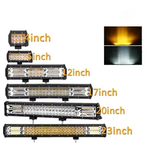 Ajustável 4 "7" 12 "20" 24 "levou trabalho barra de luz âmbar longo linhas Tri levou barras de luz para veículo modificado