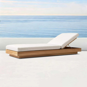 Cama de <span class=keywords><strong>Playa</strong></span> y Piscina, Tumbona de Lujo, Sillón de Exterior, Muebles de Jardín, Tumbona de Terraza para Villa, Tumbona de Teca Impermeable - Product Image 2