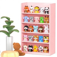Blocs de construction en particules compatibles avec les animaux, jouet éducatif pour enfants, ornements à assembler, poupée de dessin animé, puzzle, cadeau pour fille 14+