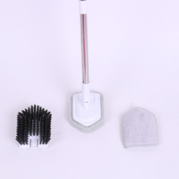 Brosse de nettoyage pour carrelage et douche, brosse à long manche, serpillière portable d'extérieur, brosse en microfibre avec manche en plastique