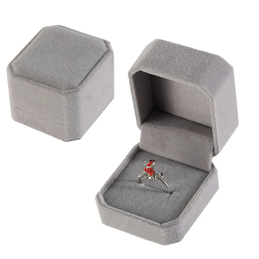 Caja de terciopelo pequeña personalizada para joyería, organizador de joyería, regalo, embalaje, expositor con logotipo