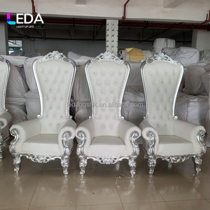 LEDA Factory Direct Custom Color <b>Wooden</b> Queen King Royal Wedding High Back Sofa Throne <b>Armchairs</b> Throne Chairs Stage Decoration - Product Image 3