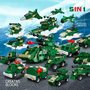 Bloques de construcción de modelo de coche de ataque armado 5 en 1 DIY de alta calidad Popular para niños Technic ensamblar juguete educativo