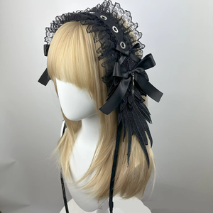 DREAM FASHION Bandeau Lolita en dentelle avec nœud et étoile, style gothique, pour subculture féminine, accessoires capillaires pour cosplay de fille tendance - Product Image 2