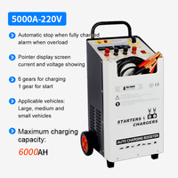 Démarreur de batterie de voiture électrique 5000A 220V, chargeur de batterie 12V 24V, booster de charge de batterie