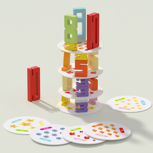 Bloques de apilamiento de números Fire Rat 1-10 para niños de 4 a 6 años, juguete educativo con tarjetas de cálculo y diseño de múltiples capas - Product Image 1