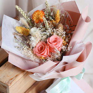 2024 nouveau cadeau de fête des pères de la mère rose fleur séchée pour toujours <span class=keywords><strong>Mini</strong></span> <span class=keywords><strong>bouquet</strong></span> de <span class=keywords><strong>fleurs</strong></span> conservées - Product Image 1