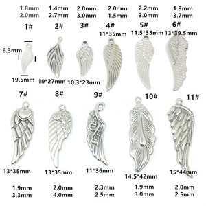 Pendentifs en acier inoxydable <span class=keywords><strong>pour</strong></span> <span class=keywords><strong>femme</strong></span>, bijoux, pendentifs d'ailes d'ange, en argent, <span class=keywords><strong>petit</strong></span> trou, <span class=keywords><strong>pour</strong></span> la fabrication de colliers et de Bracelets - Product Image 2