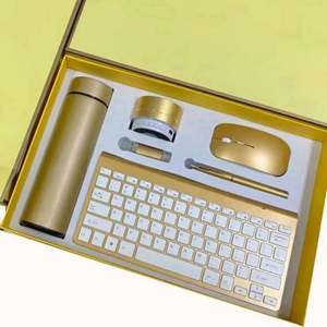 En stock : Coffret cadeau d'affaires haut de gamme comprenant un gobelet isotherme, un clavier Bluetooth, une souris, un haut-parleur, un stylo USB et des accessoires de bureau numériques. - Product Image 1