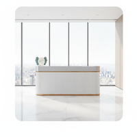 Comptoir de réception moderne laqué blanc durable avec bar d'entreprise et comptoirs de caisse pour hôtel, salle de sport, hôpital