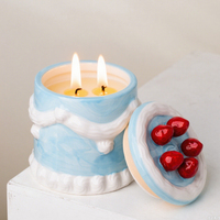 Yuanwang – Pot à bougie cylindrique en céramique fait main de luxe pour Noël, joli récipient à desserts, décoration d'intérieur, récipient unique personnalisé