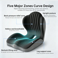Coussin ergonomique en mousse à mémoire de forme pour siège et dossier, avec design profilé, pour chaise de bureau, voiture, soulagement de la douleur lors de longues périodes assises