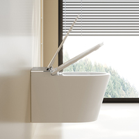 S030 WC intelligent entièrement automatique à télécommande, moderne, allongé, à poser au sol, en céramique, avec technologie de chasse d'eau avancée à siphon, sortie en S