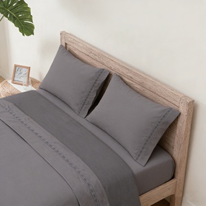 Juego <span class=keywords><strong>de</strong></span> Ropa <span class=keywords><strong>de</strong></span> <span class=keywords><strong>Cama</strong></span> <span class=keywords><strong>de</strong></span> Satén <span class=keywords><strong>de</strong></span> Algodón Puro 500TC Personalizado, Sábana Ajustable <span class=keywords><strong>de</strong></span> Bolsillo Profundo con Borde Bordado para Dormitorio Principal, Textil para el Hogar - Product Image 4
