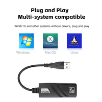 Adaptateur Ethernet USB 3.0 externe 100/1000 Mbps Type C vers RJ45 pour PC, Macbook, ordinateur portable Windows, USB vers RJ45