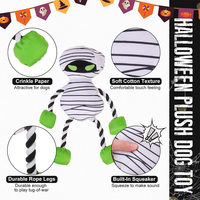 Jouets couineurs pour chiens d'Halloween avec papier froissé, jouets à mâcher en corde pour l'ennuie et l'enrichissement, jouet en peluche rembourré pour chiens et chiots