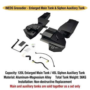 Tanque de Combustible Secundario <span class=keywords><strong>Ineos</strong></span> Grenadier, Accesorios 4x4, Tanque de Expansión de Combustible de Largo Alcance, Aleación de Al-Mg, Tanque de Gas Secundario para Desierto - Product Image 2