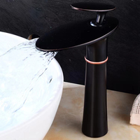 Robinets de salle de bain à poignée unique, noir, élégant, monotrou, lavabo, évier, mélangeur chaud et froid, robinets de salle de bain
