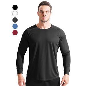 Maglietta da <span class=keywords><strong>uomo</strong></span> a <span class=keywords><strong>maniche</strong></span> <span class=keywords><strong>lunghe</strong></span> ad asciugatura rapida traspirante Top autunno inverno Fitness Running Outdoor sport-maratona basket stampata - Product Image 1