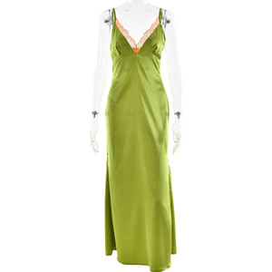 Vestido Largo Elegante de Satén con Cuello en V y Espalda Descubierta para Eventos Nocturnos - Product Image 5