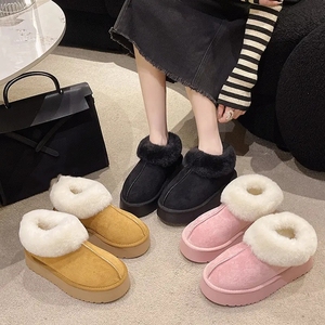 Women Winter Loafer Fluffy <strong>Furry</strong> Warm Soft Fur Thick Sole Platform <strong>Slippers</strong> <strong>Boots</strong> - Product Image 5
