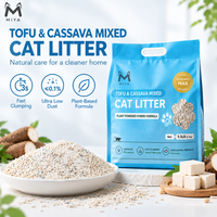 Litière pour chat en tofu et manioc, mélange de fibres végétales, agglomération rapide, faible poussière, contrôle des odeurs, anti-adhérence au fond, vente en gros OEM