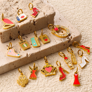 จี้รูปทรงผสมผสานสแตนเลสสำหรับทำสร้อยคอ DIY อุปกรณ์ตกแต่งเครื่องประดับ ดีไซน์มงกุฎ หัวใจ รองเท้าส้นสูง - Product Image 2