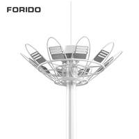 Lampadaire extérieur automatique à mât haut carré, en acier Q235, résistant au vent jusqu'à 180 km/h, durée de vie de 20 ans