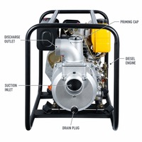 Pompa Air Diesel VISION DWP80 3 Inci 6HP Aluminium Self Priming Centrifugal Portabel Irigasi OEM Garansi 1 Tahun