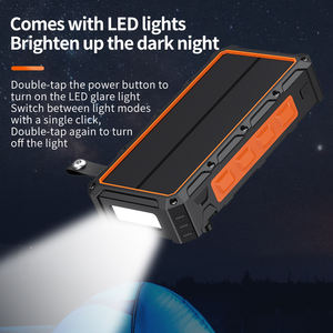 סוללת גיבוי ניידת אלחוטית מהירה 20000mAh עם טעינה סולארית, ידנית, Micro USB, עמידה במים, עם צג LED ופנס SOS - Product Image 4