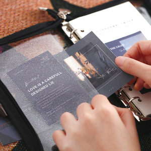 สมุดโน้ต6รูซิปกลิตเตอร์สีใสทางเลือกสไตล์เกาหลี - Product Image 3