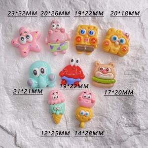 Accesorios de resina de dibujos animados de <span class=keywords><strong>Bob</strong></span> <span class=keywords><strong>Esponja</strong></span>, funda de teléfono Diy, pegamento en crema, pinza de pelo hecha a mano, pegatina de parche para zapatos - Product Image 2
